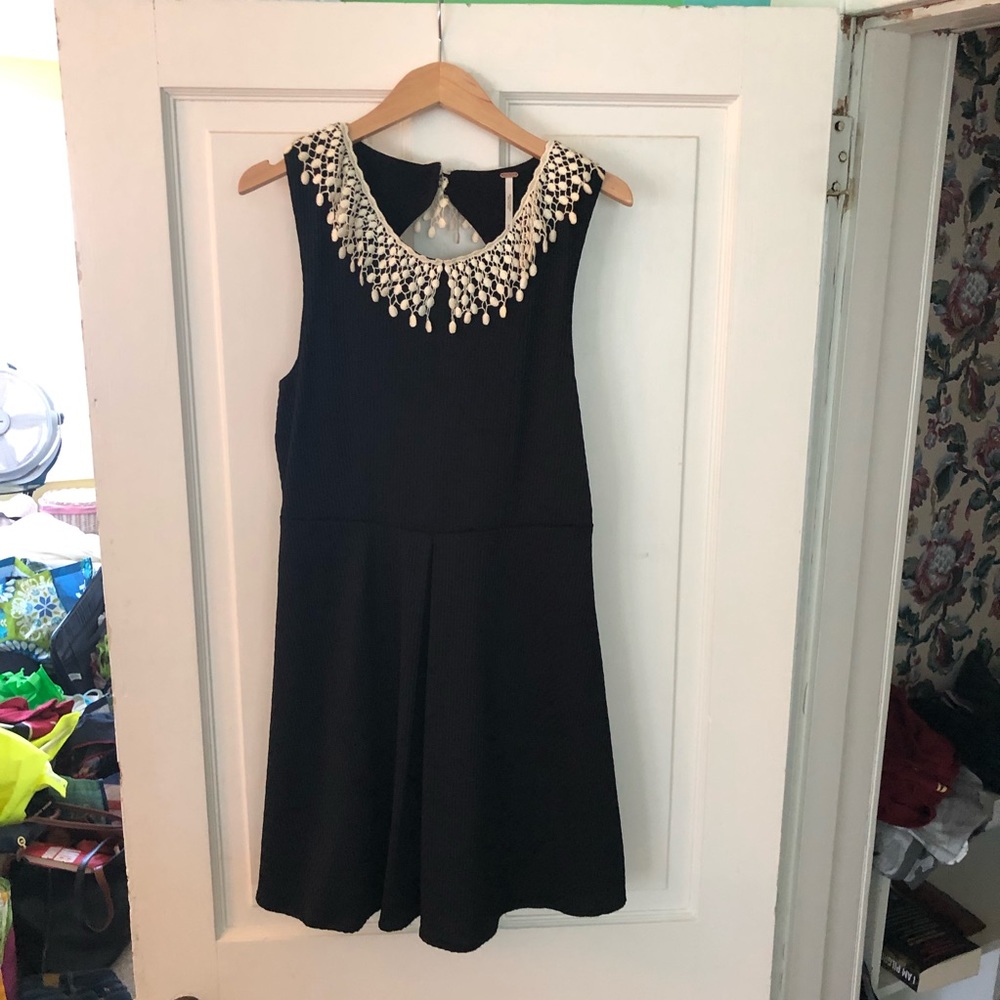 Free People Crochet Collar Keyhole Back Dress (M)